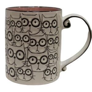 NEW Spectrum Pink Multitude of Cats in Glasses Kitten Cat Tabby Coffee 16 oz Mug